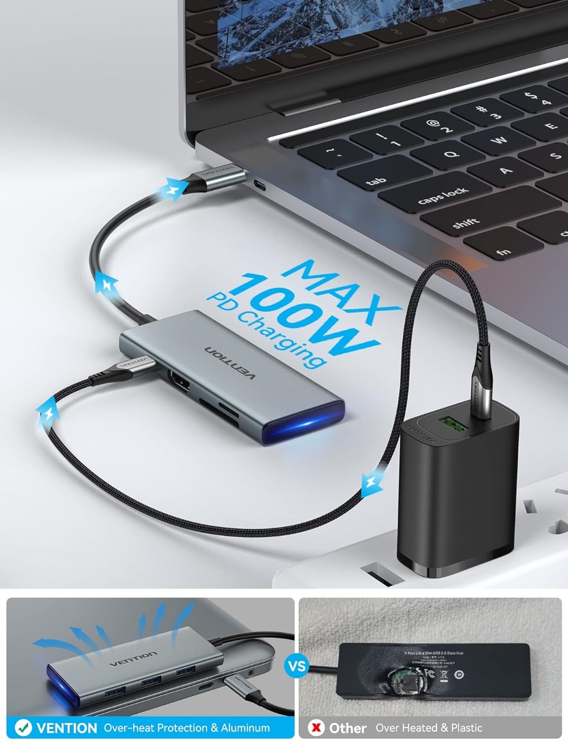 Adaptador USB-C + USB-A a HDMI 0.15M Tipo de aleación de aluminio gris
