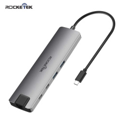 Adaptador Rocketek 8 en 1 USB Tipo-C HDMIUSB 3.0