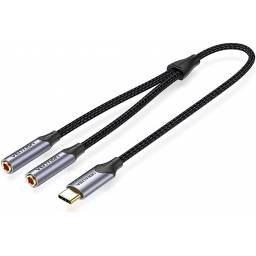 Cable Audio USB-C Jack auricular doble  BGNHY Vention