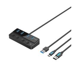 Hub USB 3.0 Vention CHWBF / 4xUSB/ 1xUSB Tipo-C PD/ c/ cable 